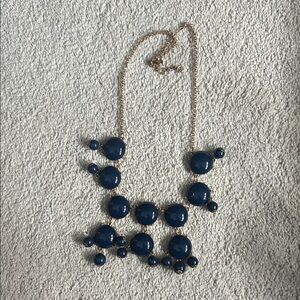 Dark blue and gold statement necklace vintage